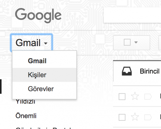 rehberin gmail ile senkronize edilmesi